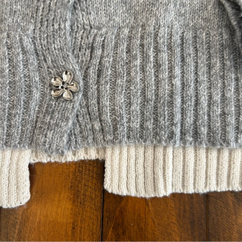 NEW Unbranded Gray Floral Cardigan Sweater NEW - Picture 8 of 11
